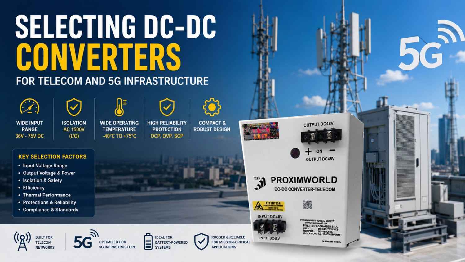 Selecting DC-DC Converters for Telecom and 5G Infrastructure